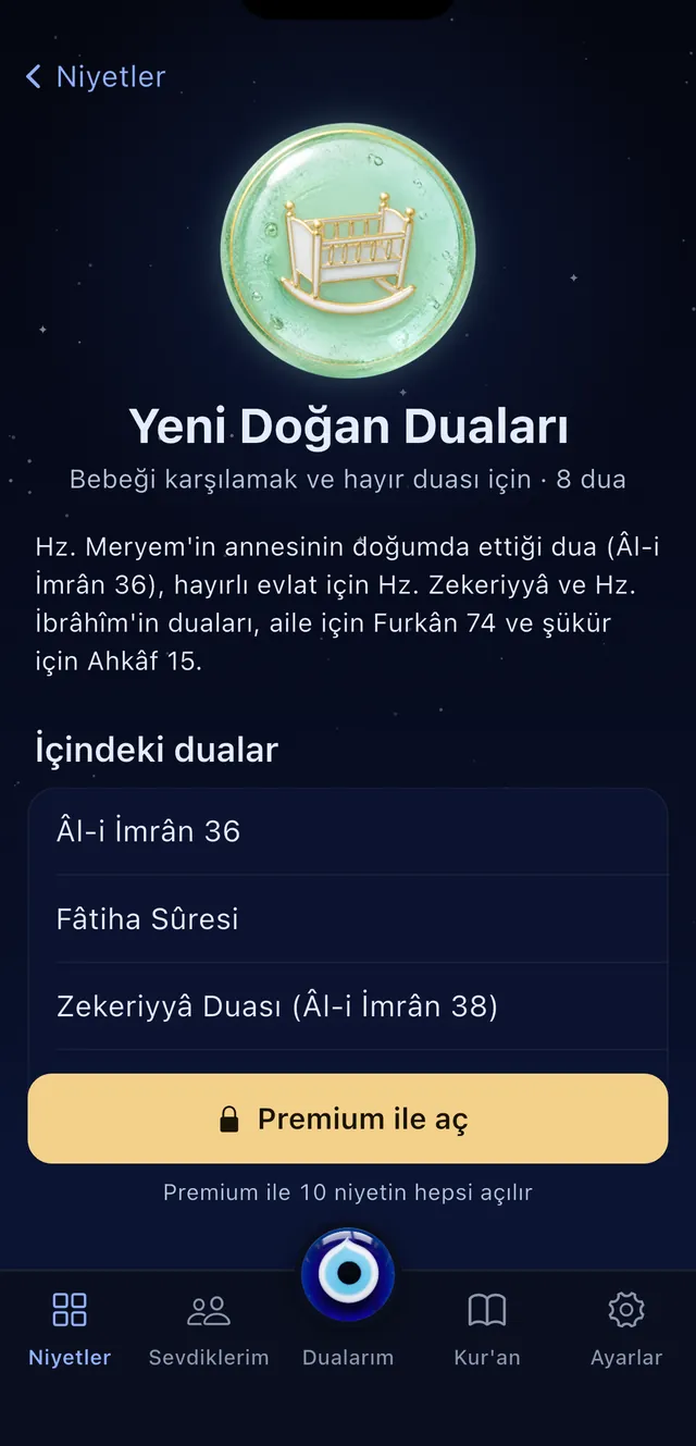 Her niyetin kendi duaları